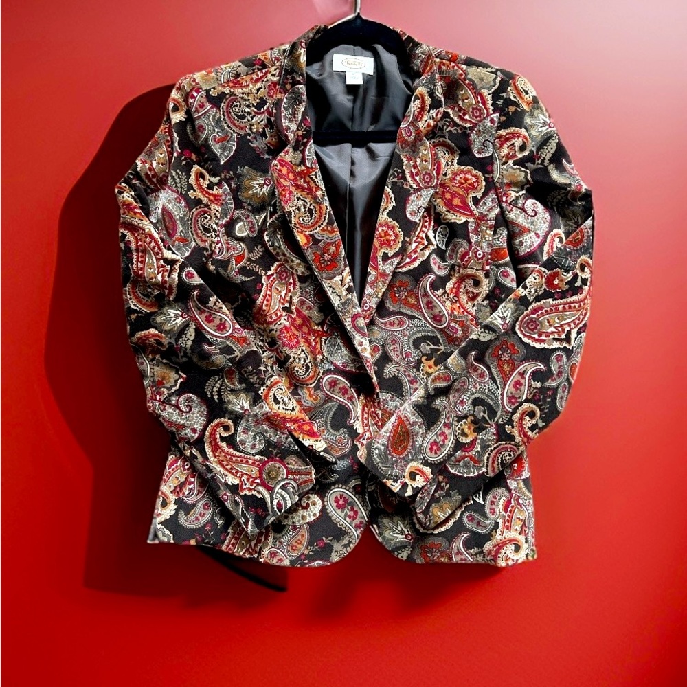 Talbots Size 10 Paisley Velvet jacket